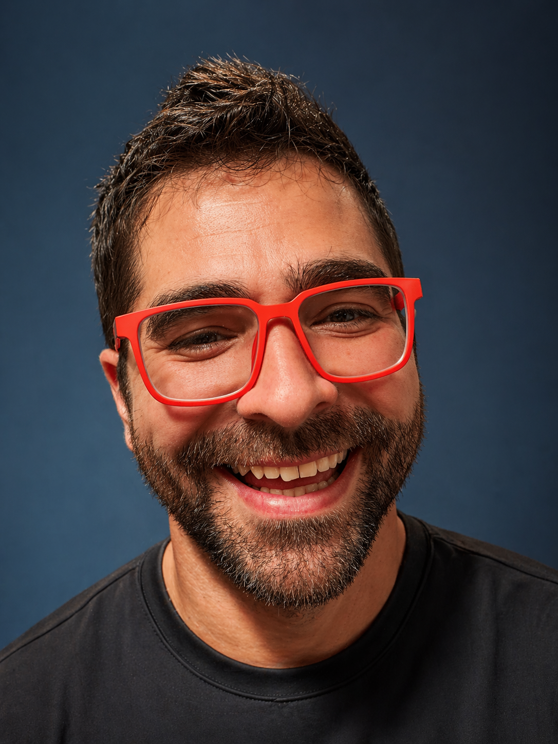 Jason Cevera, creative director, photographed in editorial lighting